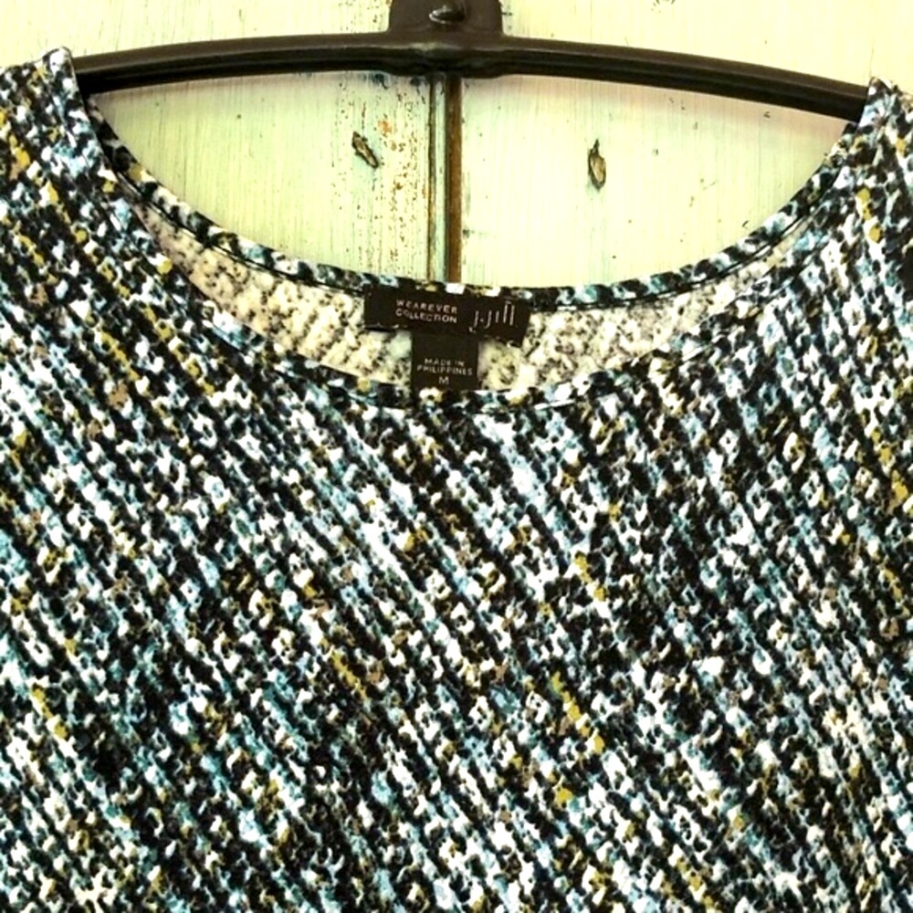 j.jill wearever top in shades of black, blue, taupe, & cream; perfect any season - Picture 3 of 11
